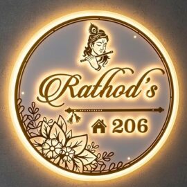 Customized Circular Glowing Acrylic Nameplate