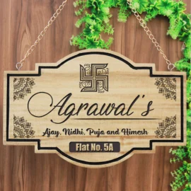 Personalized Family Name Plate for Home Entrance - Premium Wood