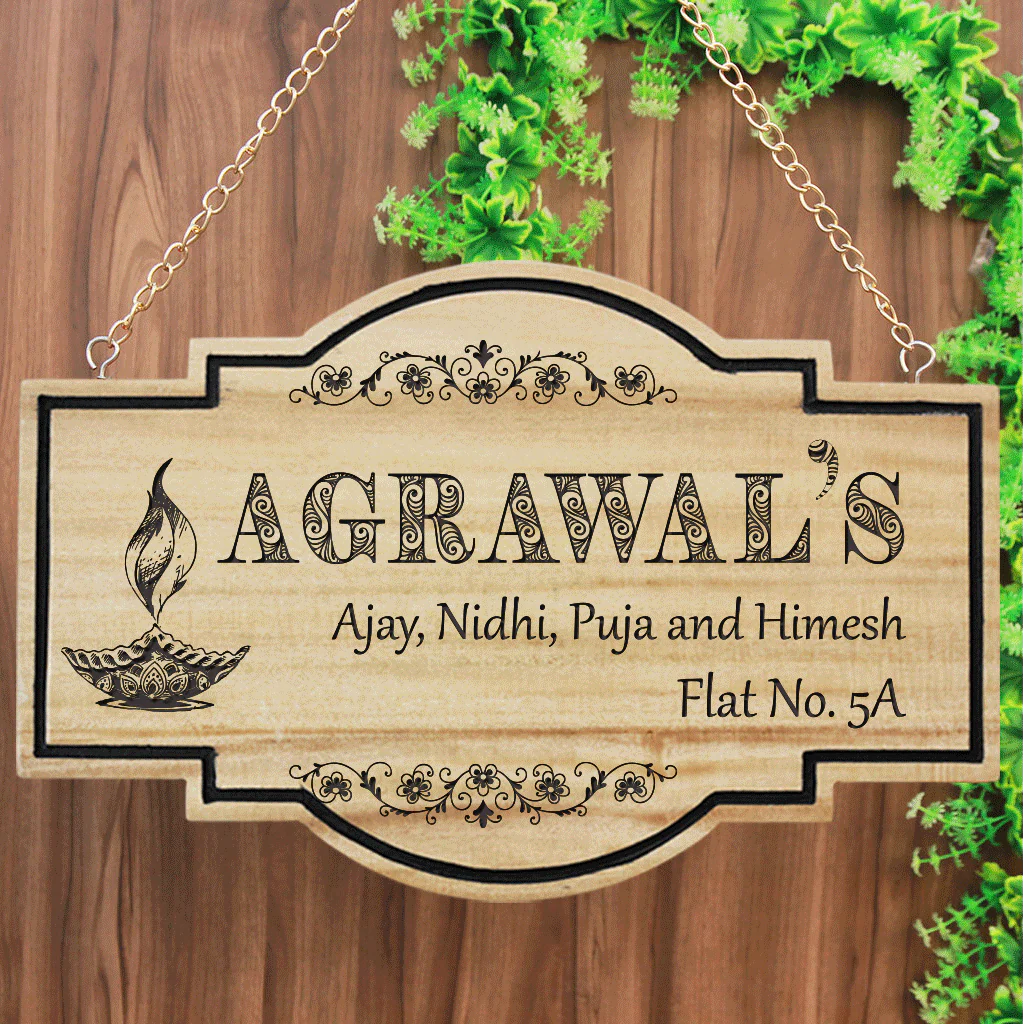 Personalized Family Name Plate for Home Entrance - Premium Wood - Image 3