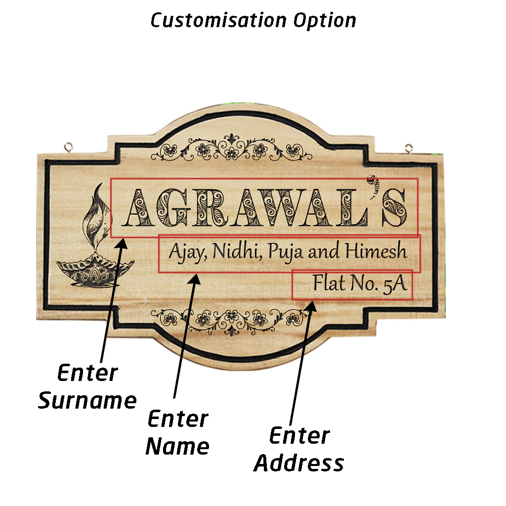 Personalized Family Name Plate for Home Entrance - Premium Wood - Image 5